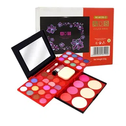 A.D.S 24 Eyeshadows, 4 Blusher, 2 Compact Powder Makeup Kit-50g-23