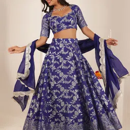 DEASHA INDIA Embroidered Thread Work Ready to Wear Lehenga & Blouse With Dupatta-picture-33