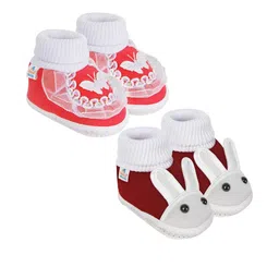 NESKA MODA Red Cotton Booties-image-75