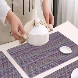 LooMantha 2-Pcs Purple & Red Striped Table Placemats image 4