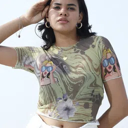 Athena Unapologetic Print Sheen Sheer Net Crop Top-picture-48