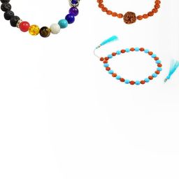 Divine souvenirs Unisex Set Of 4 Artificial Beaded Elasticated Bracelets-97