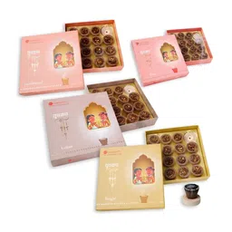 GaneshaSpeaks 60-Pcs Brown Wooden Powder Dhoop Cups-24