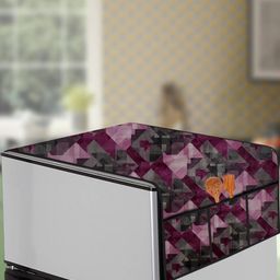 The Furnishing Tree Maroon Printed Refrigerator Cover-image-53