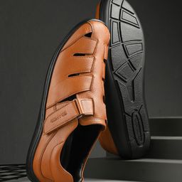 Franco Leone Men Leather Shoe-Style Sandals-image-17