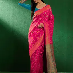 DIVASTRI Woven Design Zari Designer Banarasi Saree-image-78