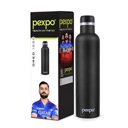 Pexpo Black Single Stainless Steel Water Bottle-image-31