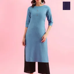KALINI Selection Of 2 Boat Neck Straight Kurtas-image-61
