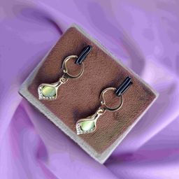 Zhouse Gold-Plated Crystals Studded Contemporary Drop Earrings-image-91