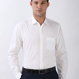 Peter England Men Spread Collar Solid Cotton Formal Shirt-picture-13