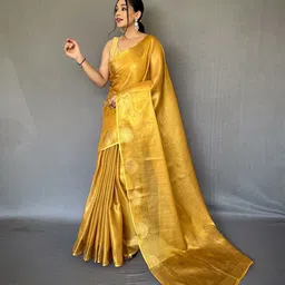 MORDEN MUSE Woven Design Saree With Unstitched Blouse Piece-picture-5