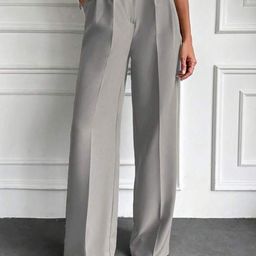 Next One Women Smart Straight Fit High-Rise Easy Wash Pleated Trousers-picture-15