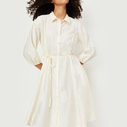 max Women Floral Embroidered Shirt Dress-image-69