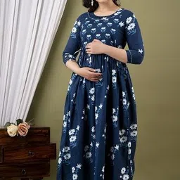 Nevisha Style Women Floral Printed Thread Work Floral Maternity Anarkali Kurta-picture-26