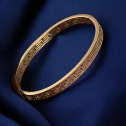 PALMONAS Gilded Maze Gold-Plated Waterproof & Anti-Tarnish Stainless Steel Kada Bracelet-57