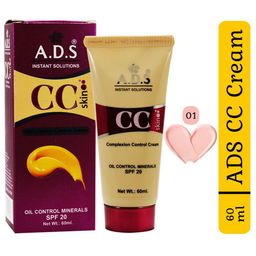 A.D.S CC Cream SPF-20, Oil Control  & Instant Solution, For All Skin Types Shade-01 image 2
