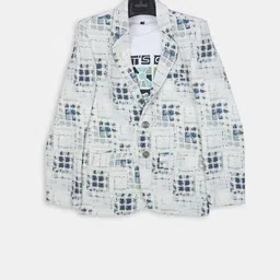 CAVIO Boys Printed Single Breasted Blazer With T-Shirt-11