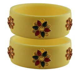 Vidhya Kangan Beige Plastic Bangles-image-87