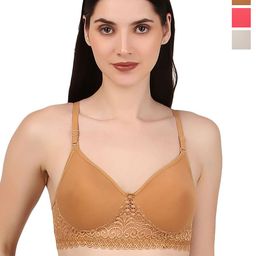 Piylu Women Pack Of 3 Seamless Full Coverage Lightly Padded Bra-picture-15