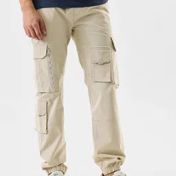Snitch Men Mid-Rise Regular Fit Cargos Trousers-image-42