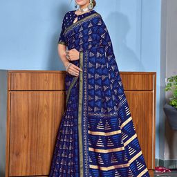 PEENGAX Zari Pure Cotton Bagru Saree-image-90
