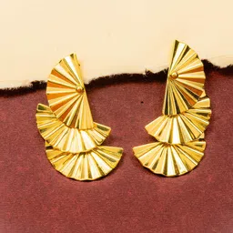 Mali Fionna Gold-Plated Contemporary Shaped Drop Earrings-24