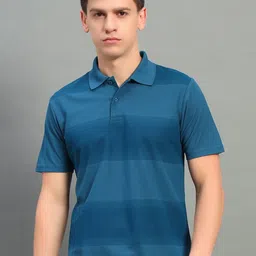 RENUOVO Men Striped Regular Fit Polo Collar T-shirt-picture-8