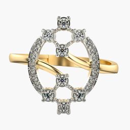 VALANOVA 14KT Gold Diamond Studded Ring 2.63 g-image-63
