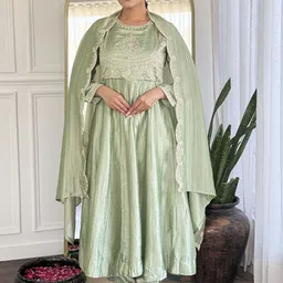 Divyadham Textiles Women Floral Embroidered Kurta with Trousers & Dupatta-41