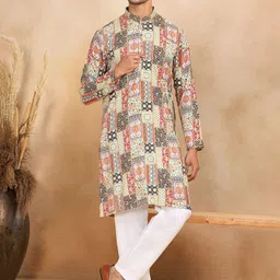 KRAFT INDIA Men Ethnic Motifs Printed Regular Kurta with Pyjamas-picture-17