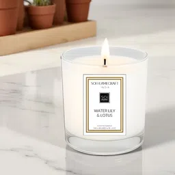 Soi FlameCraft White & Black Printed Glass Scented Jar Candle-20