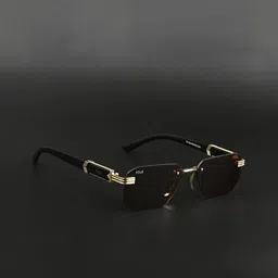 Irayz Men Brown Lens & Gold-Toned Rectangle Sunglasses with-picture-13