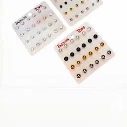 Honbon Women Pack of 36 Pairs Stainless Steel Studs Earrings-picture-13