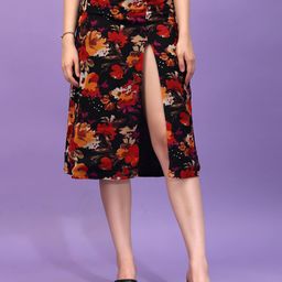 MINOS Printed A-Line Midi Skirt-image-93