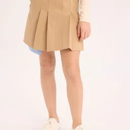DeFacto Girls Pleated A-Line Mini Skirt-image-56