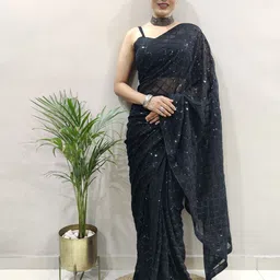 Moda Rapido Embellished Sequinned Pure Georgette Saree-picture-17