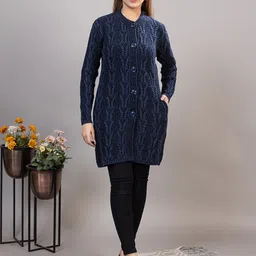 TWENTY ME Women Embroidered Woollen Cardigan with Embroidered Detail-image-6