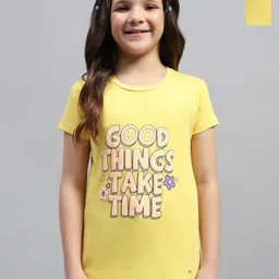 Monte Carlo Pack Of 2 Girls Typography Printed Round Neck Cotton T-shirts-32