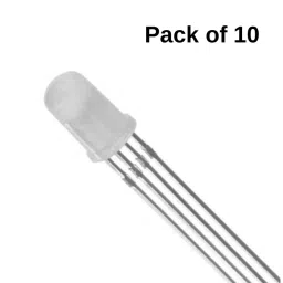 5mm Common Anode RGB LED 4Pin Through Hole White Diffused LED (Pack of 10)-15