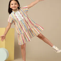 U.S. Polo Assn. Kids Girls Striped Cotton A-Line Dress-picture-14