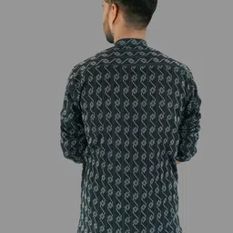 LADSLOOM Men Ethnic Motifs Printed Thread Work Kurta image 5