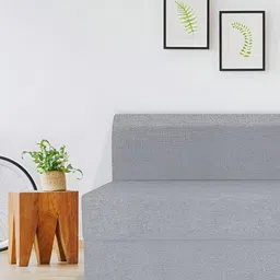 USHA SHRIRAM Grey 3 Seater Anti-Dust Mite & Anti-Sag Double Foam Fold Out Sofa Cum Bed-image-86