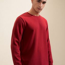 HIGHLANDER Men Solid Round Neck Cotton Relaxed Fit T-Shirt-image-95
