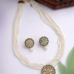 Anouk Gold-Plated Kundan Stones Studded & Beaded Jewellery Set-picture-1