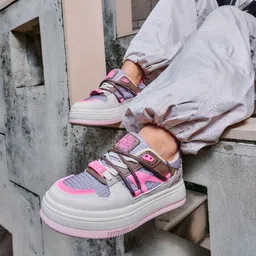 Solethreads Women Colourblocked PU Sneakers-image-91