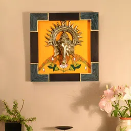 AAKRITI ART CREATIONS Avighna-I Brown & Orange-Colored Wall Decor Frame With Ganesha-image-49