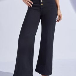 Miss Chase Women Cotton Wide Leg High-Rise Heavy Fade Stretchable Jeans-picture-39
