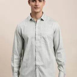 Turtle Men Standard Fit Textured Spread Collar Cotton Formal Shirt-image-71