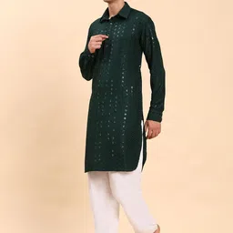 Pro-Ethic STYLE DEVELOPER Men Regular Sequinned Kurta with Pyjamas image 2