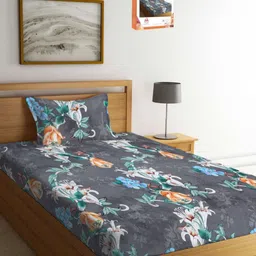 Myntra Elegant Homes Grey & White Printed 300 TC Single Bedsheet Set-2.20 m x 1.50 m-image-85